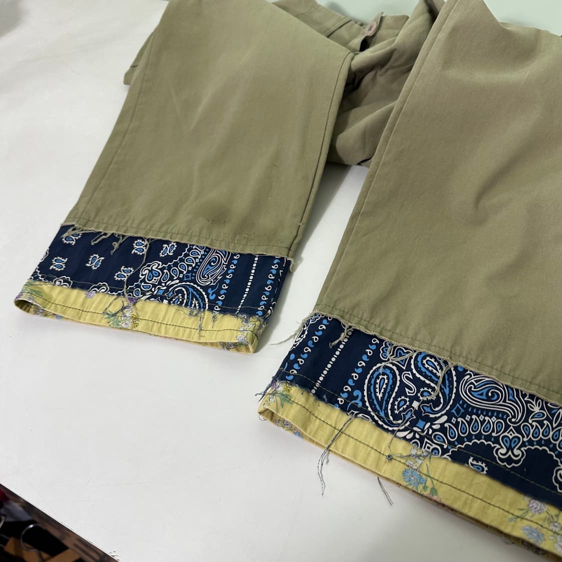 M VANTA 라이트카키 와이드핏 반다나포인트 9부 카보라팬츠 상품이미지3