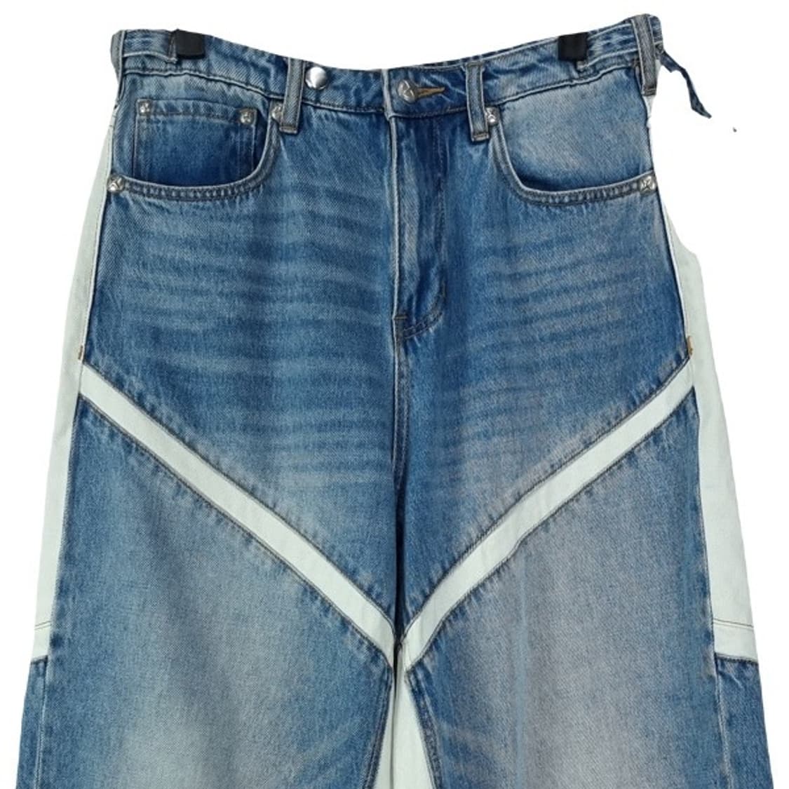 [배드블러드] 라인 패널 데님 팬츠 라지핏 M19870 상품이미지4