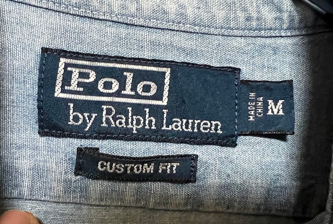 POLO 폴로 남자 반팔 데님셔츠 커스텀핏 투포켓 캐주얼 연청 M 95 상품이미지3