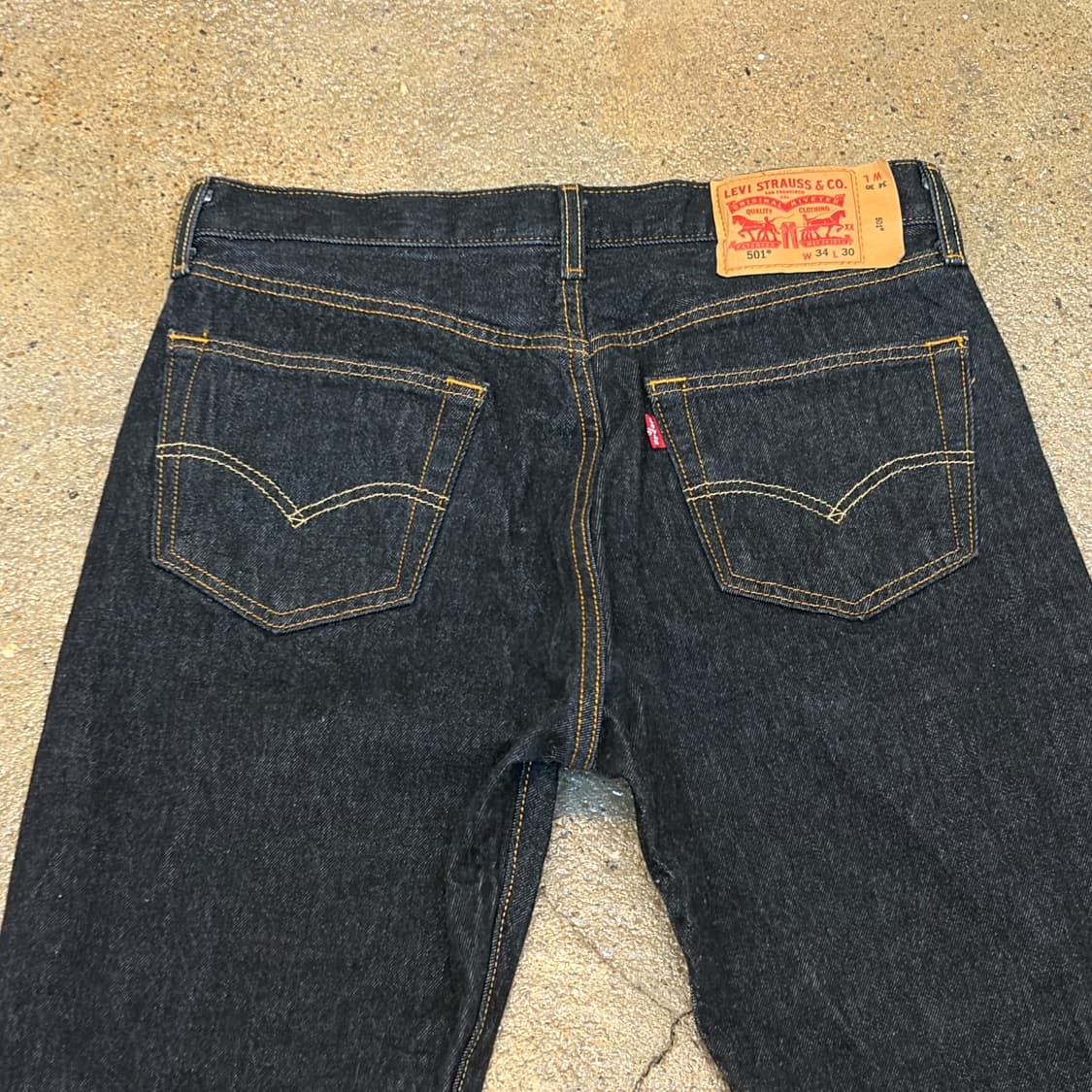 새상품급 미국 빈티지 리바이스 501 생지 블랙진 청바지 상품이미지5