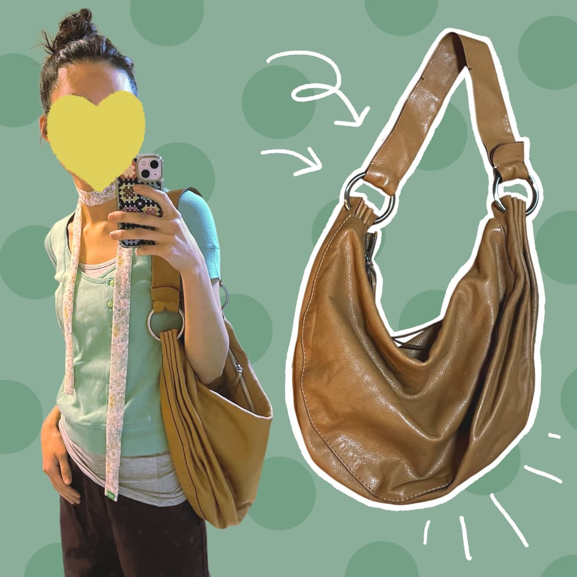 빈티지 양가죽 카멜 숄더백 / 레더 크로스백 상품이미지1