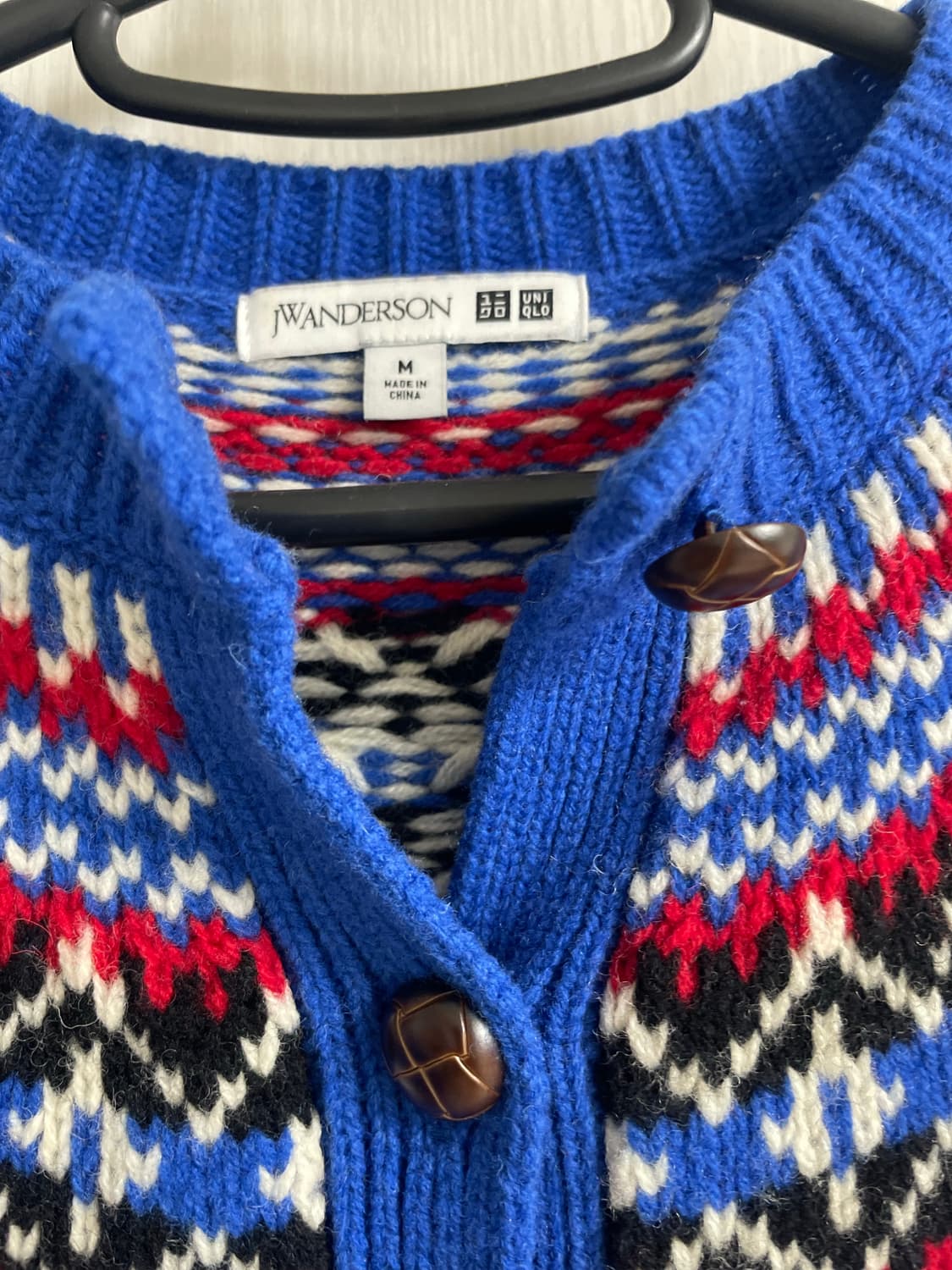 유니클로 X JW앤더슨 네이비 에스닉 울 가디건  상품이미지4