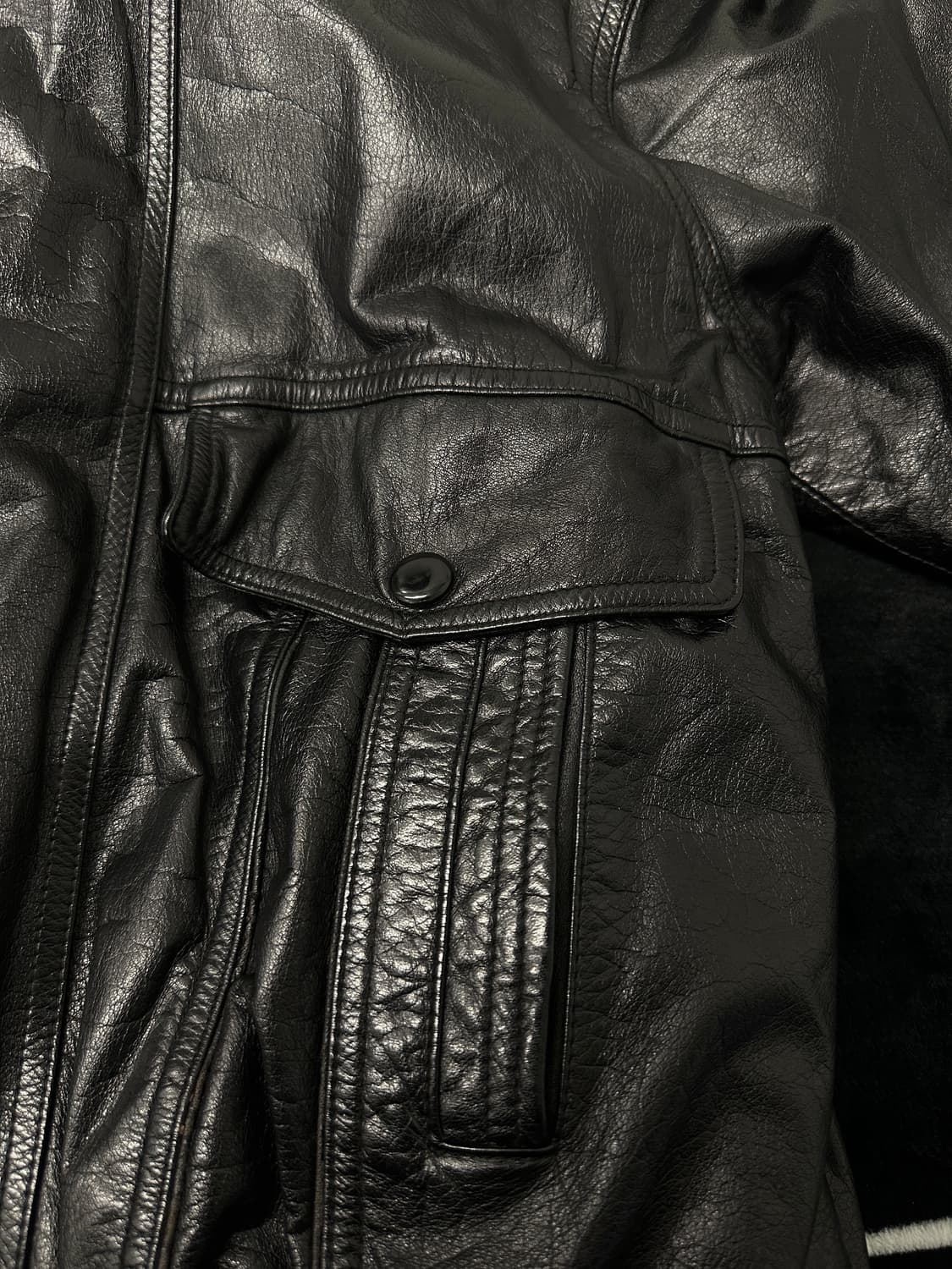 leather 레더 빈티지 가죽 블루종 상품이미지4