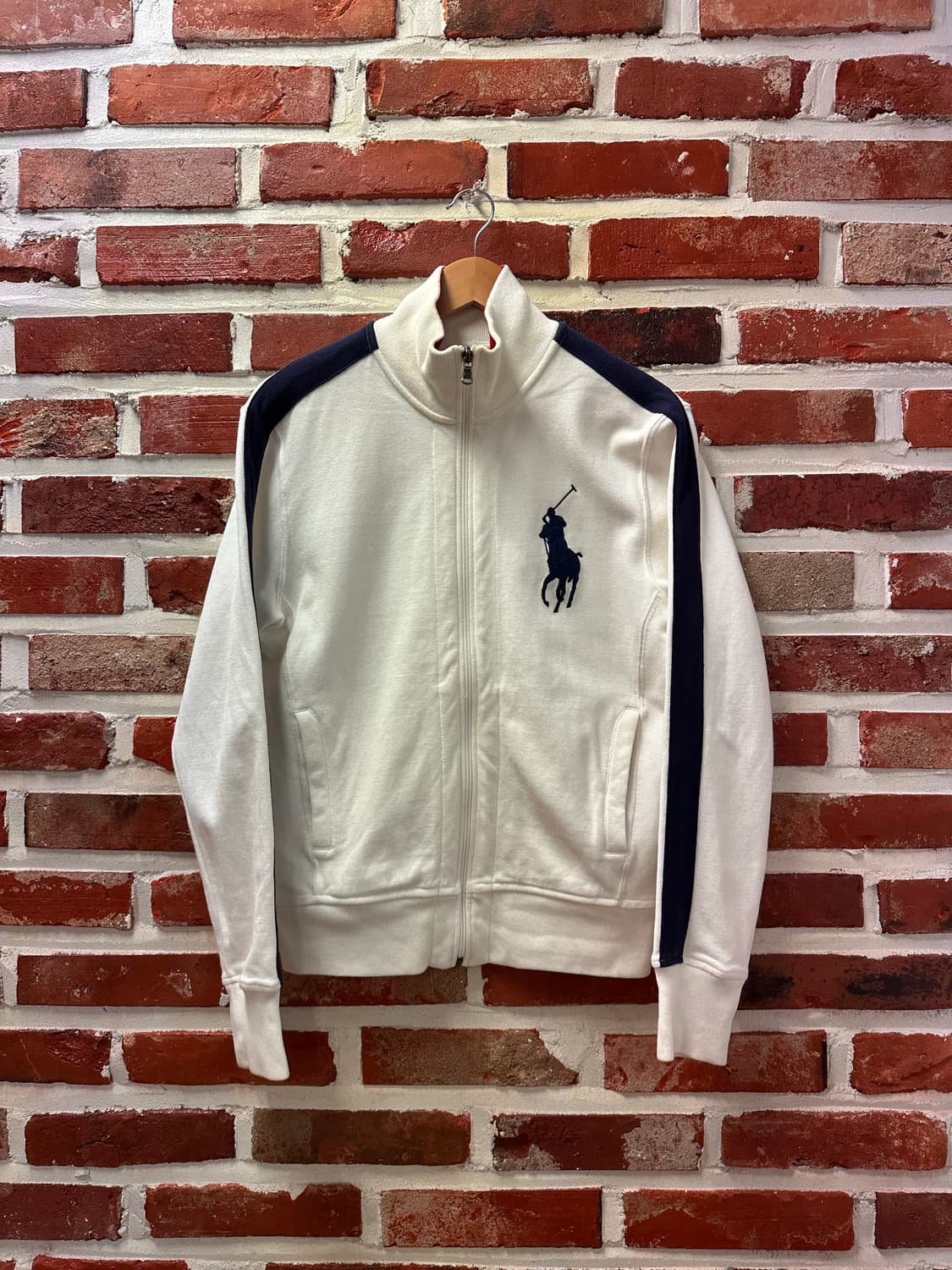 (S)폴로 빅포니 니트 집업 화이트 상품이미지1