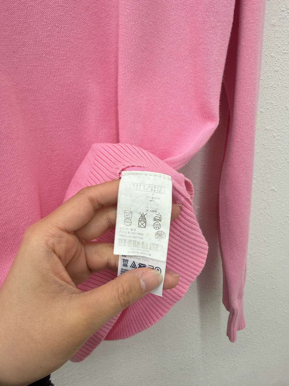 타미힐피거 브이넥 니트 연핑크 스웨터 상품이미지4