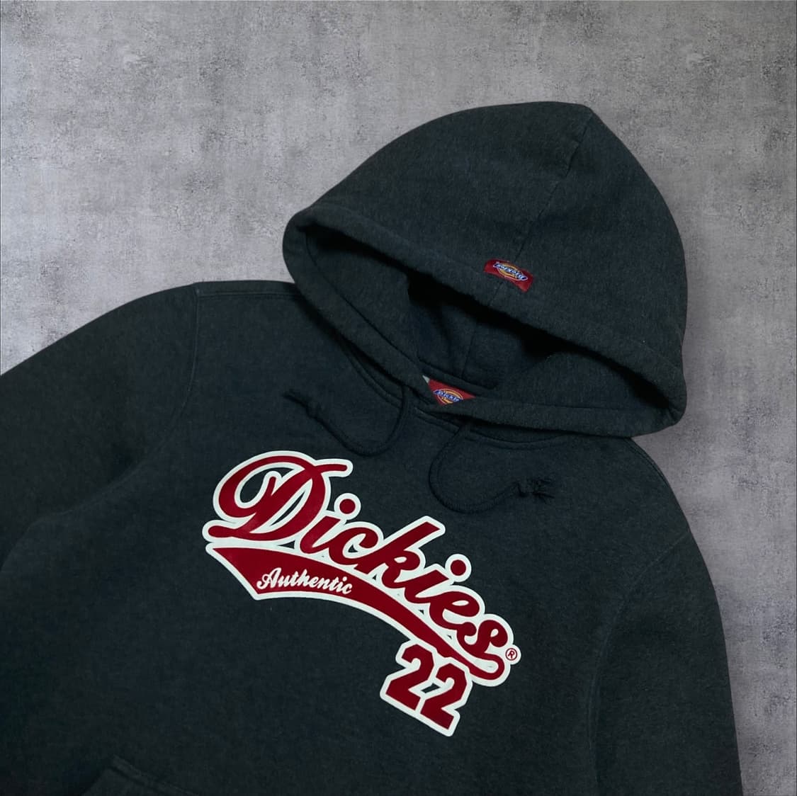 디키즈 스펠아웃 빅로고 차콜 후드티 상품이미지2