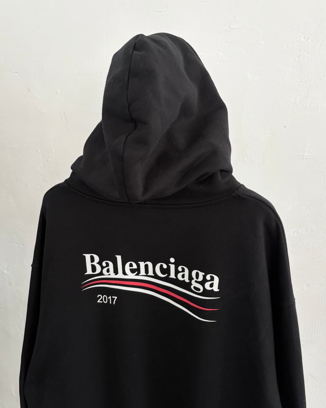 Balenciaga 발렌시아가 블랙 웨이브 로고 후드티 상품이미지5