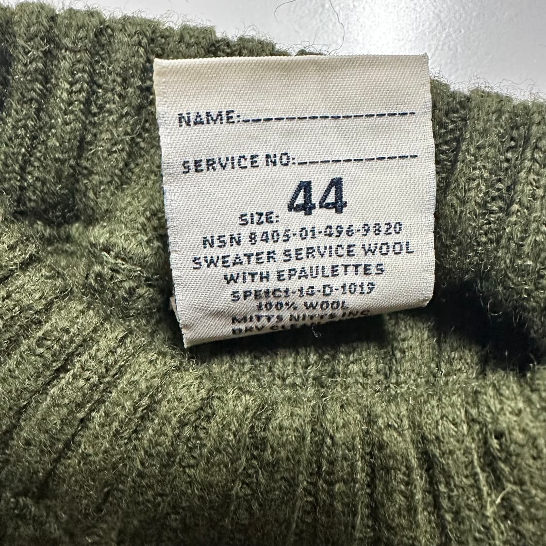 US ARMY 코만도 울 스웨터 상품이미지2