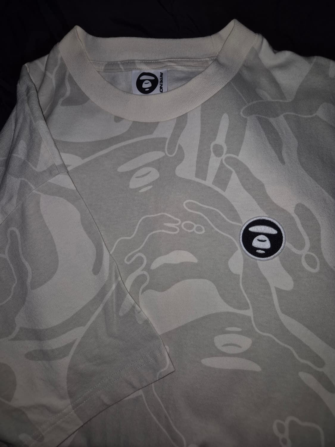 AAPE 크림 카모플라쥬 반팔티 L 상품이미지1