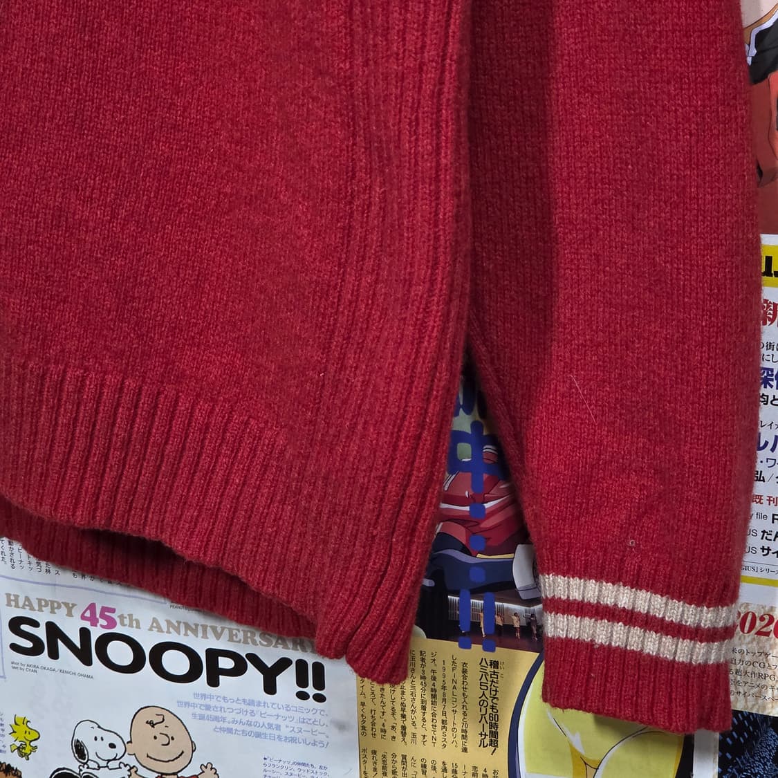 JPN 라일 앤스 스코트 레드 메론빵 단추 니트 상품이미지5