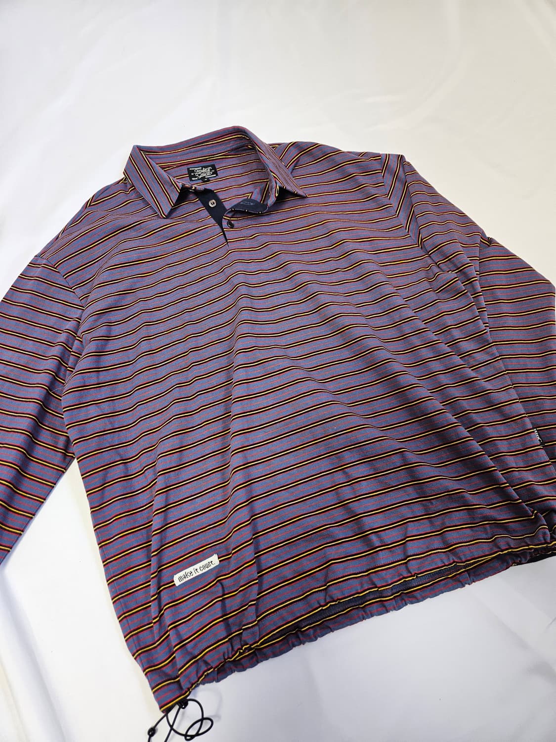 WMC 스트링 스프라이프 긴팔 카라티 PK 폴로 시티보이 빈티지 M 상품이미지1