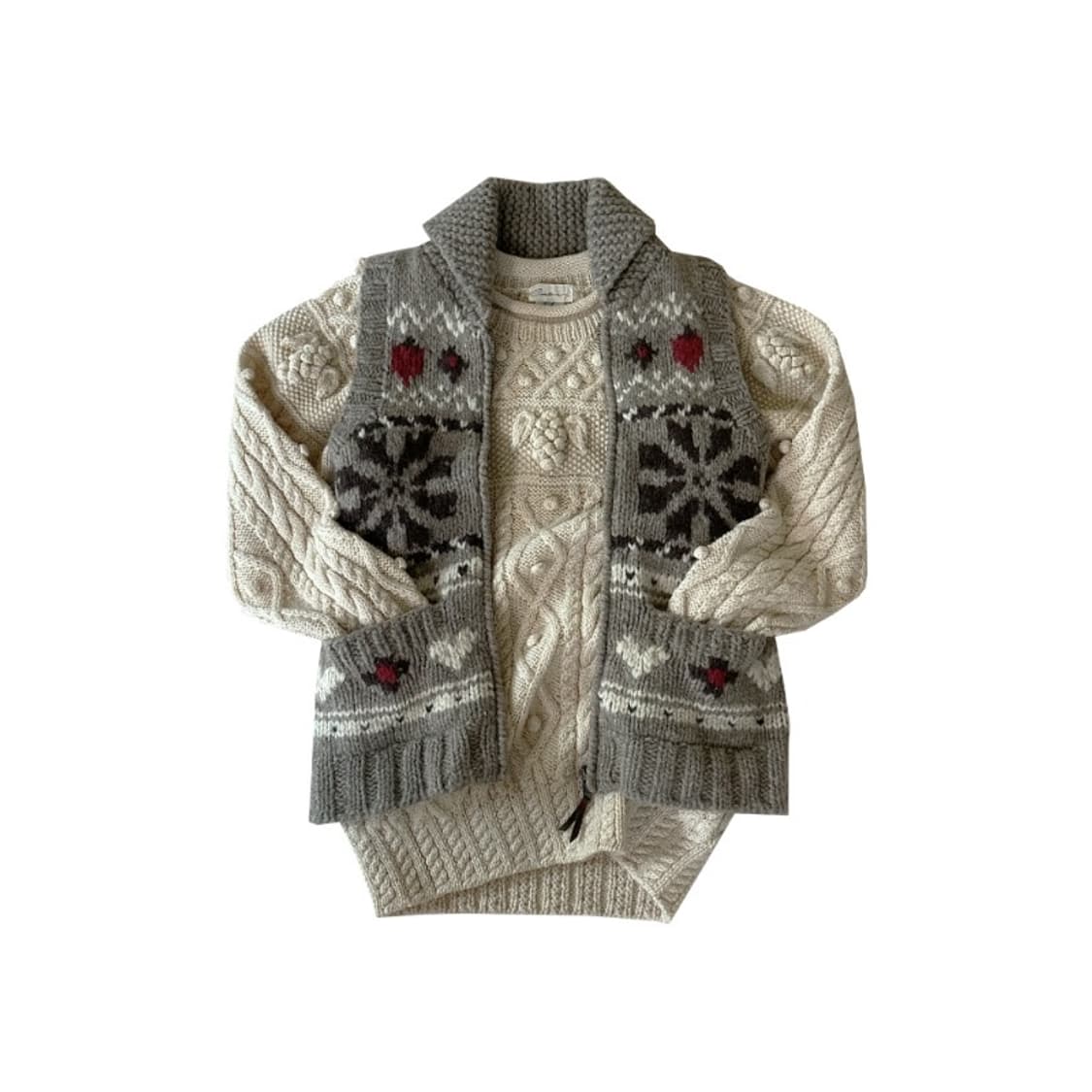Vintage Heart Cowichan Vest Zip-Up 상품이미지1