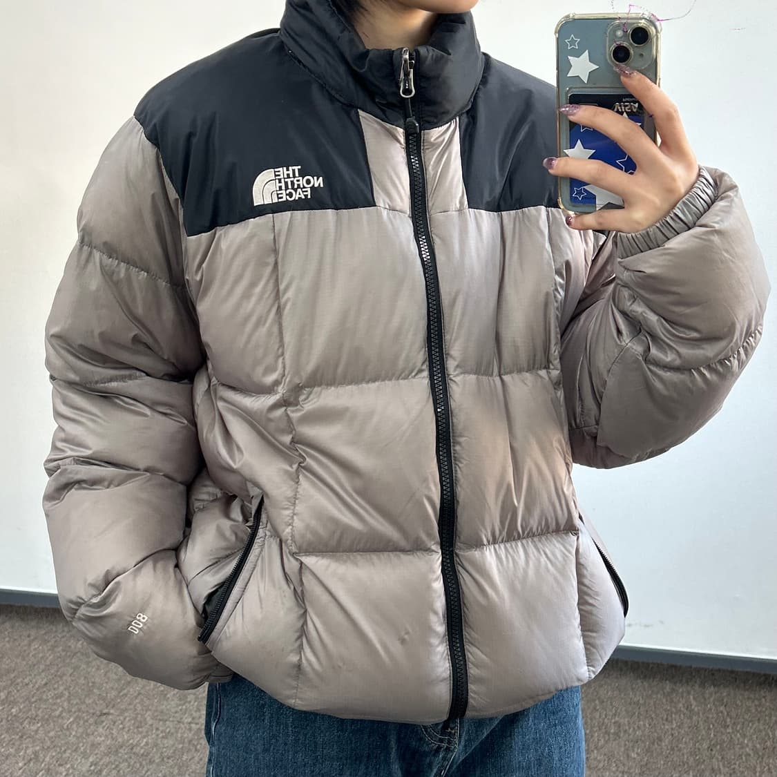 The north face 노스페이스 800 그레이베이지  패딩 상품이미지1