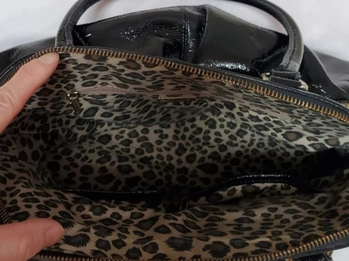 에나멜 송치 레어파드 숄더백 상품이미지4