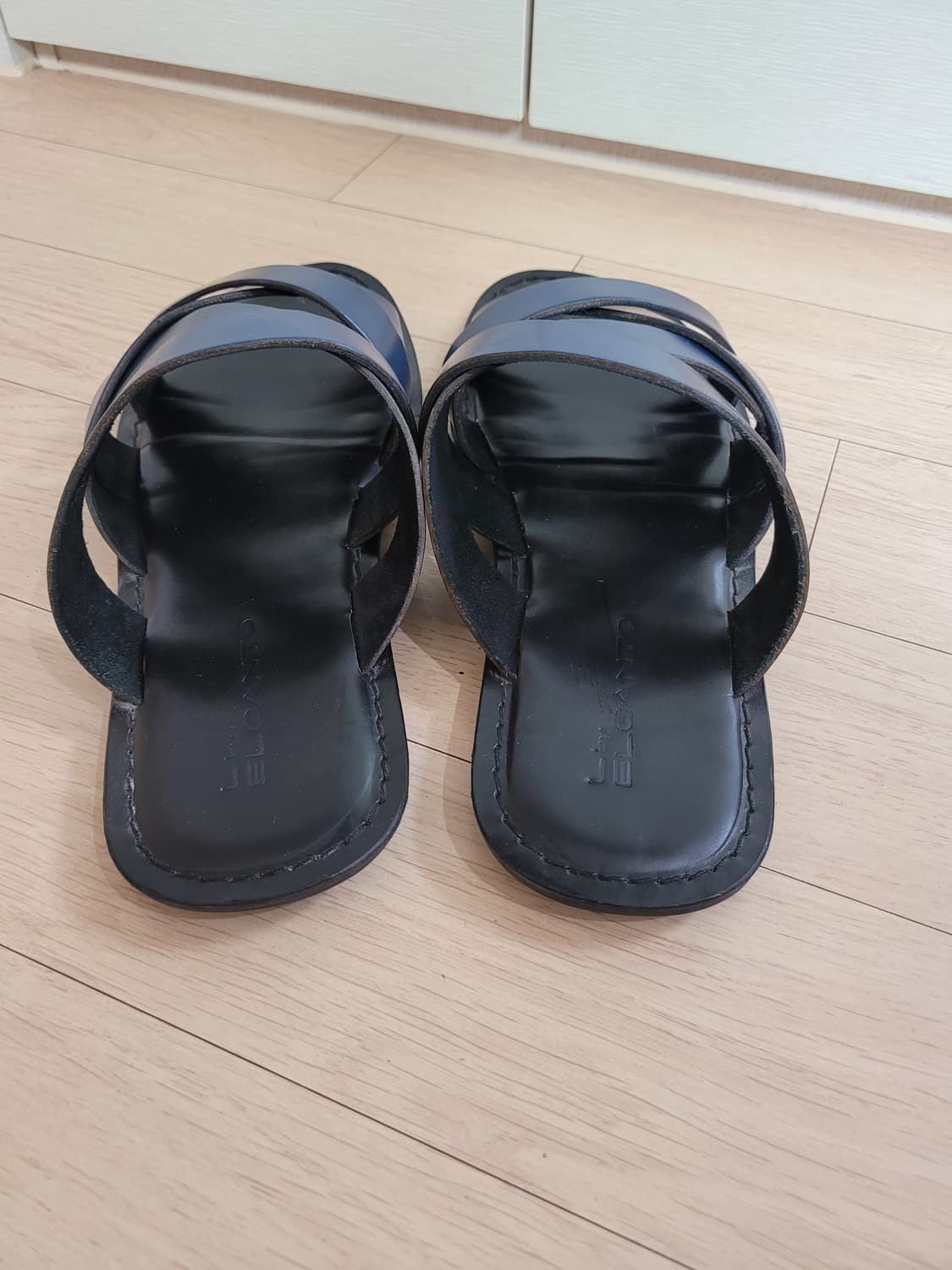 엘칸토 Elcanto 남자 가죽스트랩 슬리퍼 275 네이비 상품이미지5