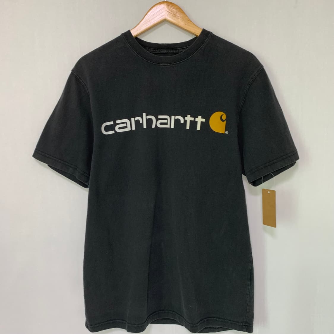칼하트 차콜 빅 로고 프린팅 반팔 티셔츠 빈티지 남녀공용 상품이미지3
