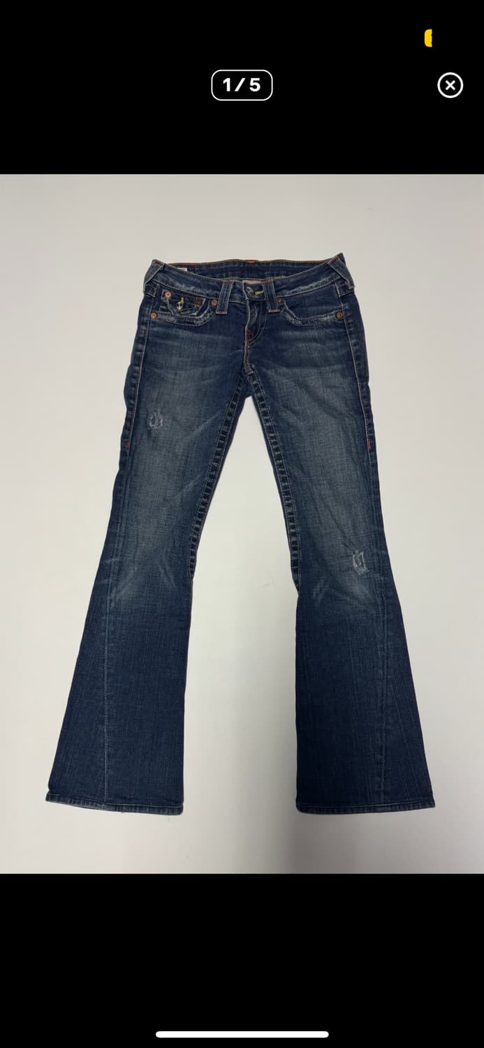 트루릴리전 찢청 빈티지 워싱 부츠컷 데님 상품이미지1