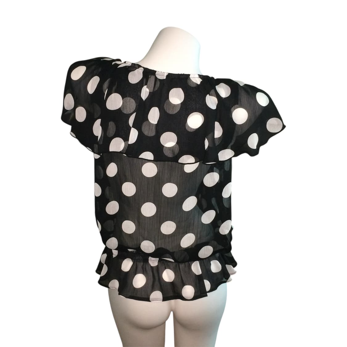 도트 프릴 러플 블라우스 상품이미지3