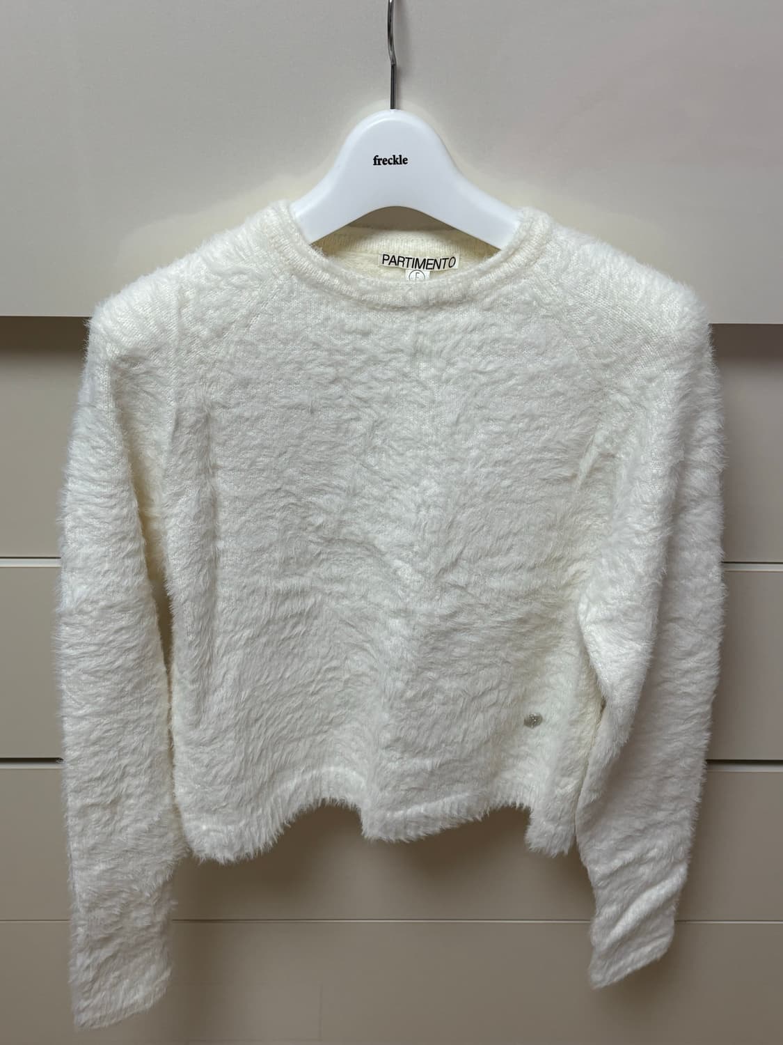 [파르티멘토 우먼] 헤어리 니트 크루넥 화이트 상품이미지2