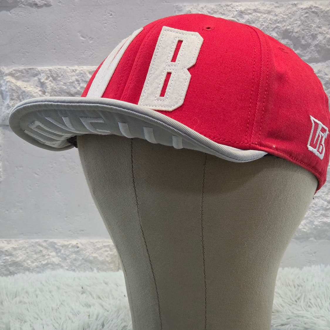 M1-2:바이탈 블루 VB 로고 스냅백 레드 그레이 프리사이즈 56-60 상품이미지4