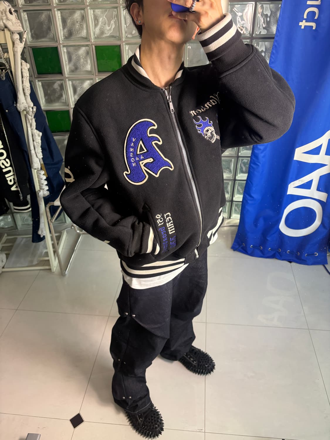 예약/ X AAO crop varsity jacket 크롭 바시티 자켓 상품이미지1