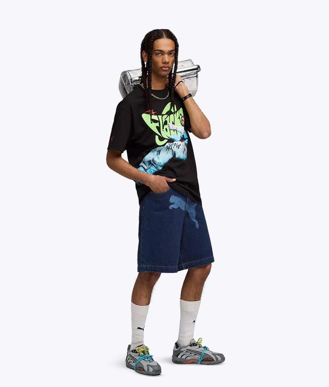 Asap Rockey  x 푸마 에이셉 라키 진청 데님 쇼츠 상품이미지1