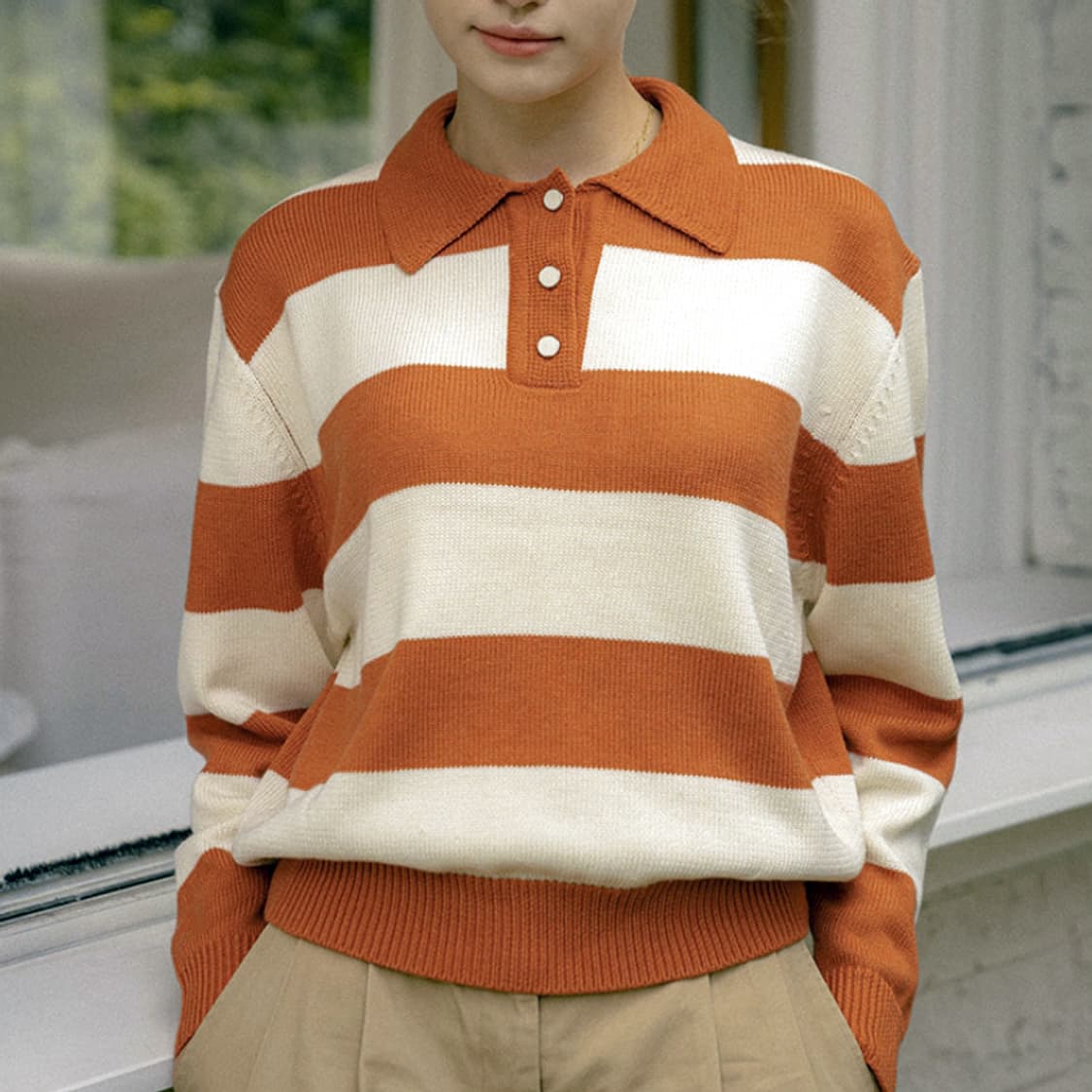 반원아틀리에(VANONE ATELIER) 럭비 카라니트 프리사이즈 새상품 상품이미지2