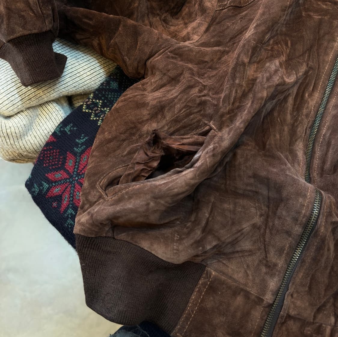 JAPA 프랑스 레더 브랜드 스웨이드 블루종 봄버 상품이미지7