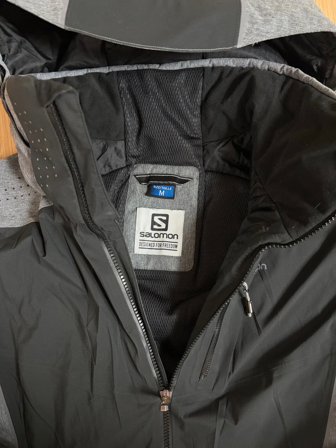 살로몬 고어텍스 후드 자켓 원드스토퍼 그레이 블랙 M 상품이미지4