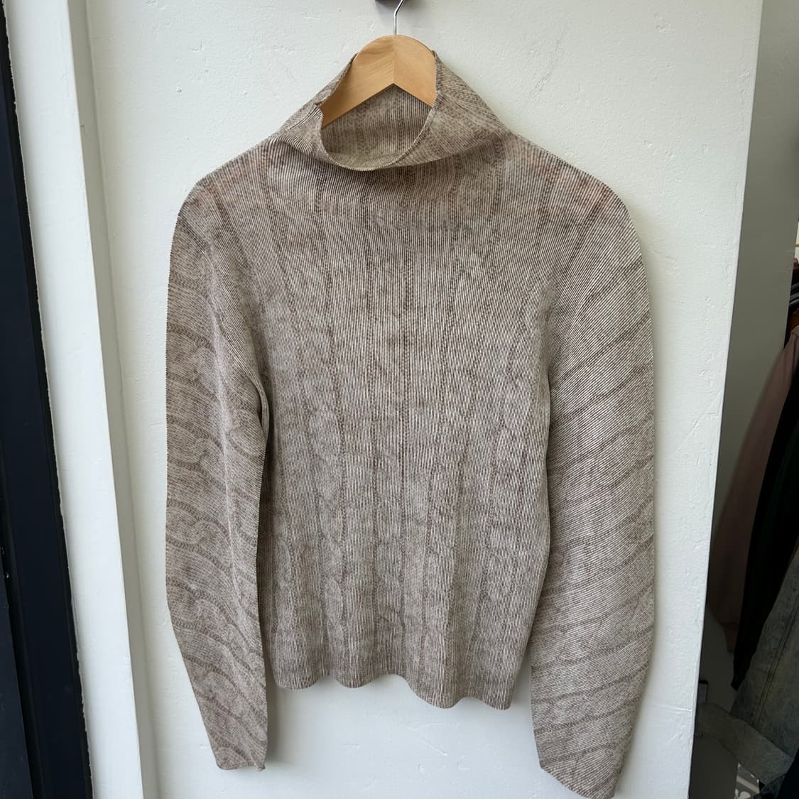 플리츠플리즈 베이지 터틀넥 상품이미지2