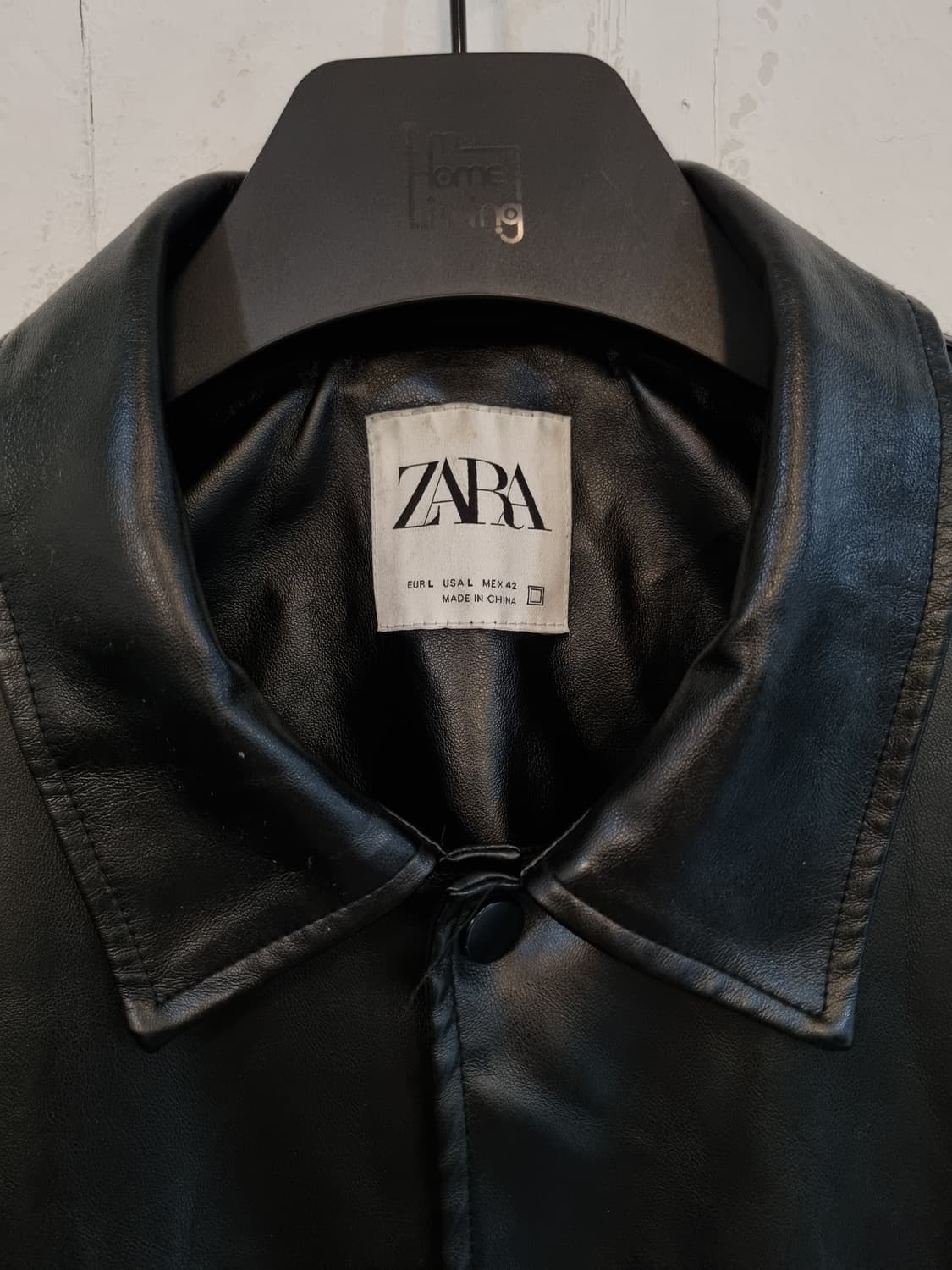 ZARA 남성 블랙 가죽 자켓 L 실측 105 상품이미지5