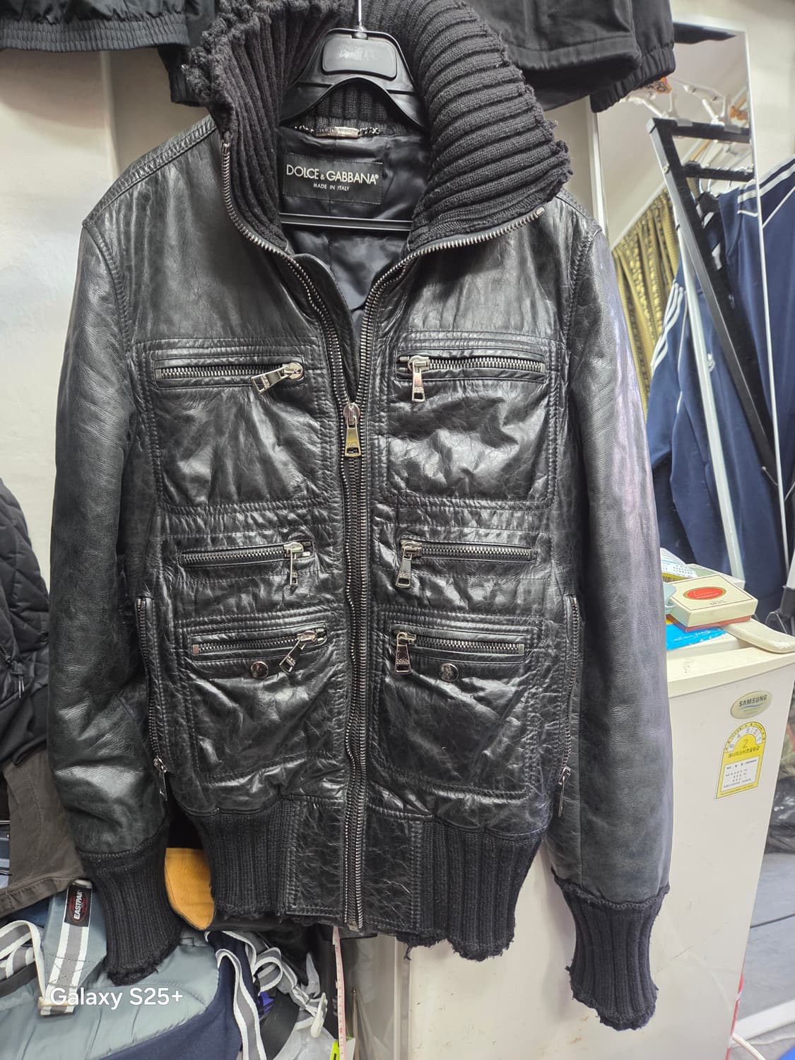 돌체앤 가버나   멀티 지퍼  가죽  자켓 상품이미지1