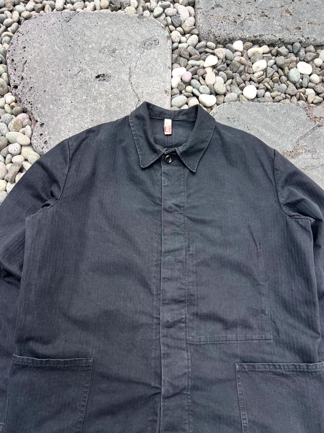 OLD VINTAGE BLACK HBT 헤링본트윌 블랙프렌치워크자켓 상품이미지5