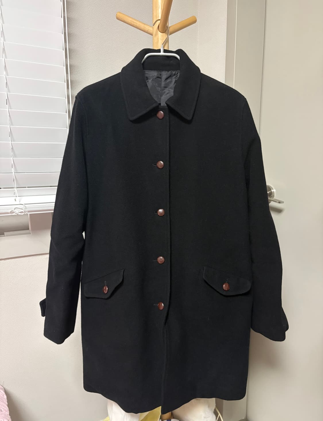 빈티지 버튼 울 코트 상품이미지2