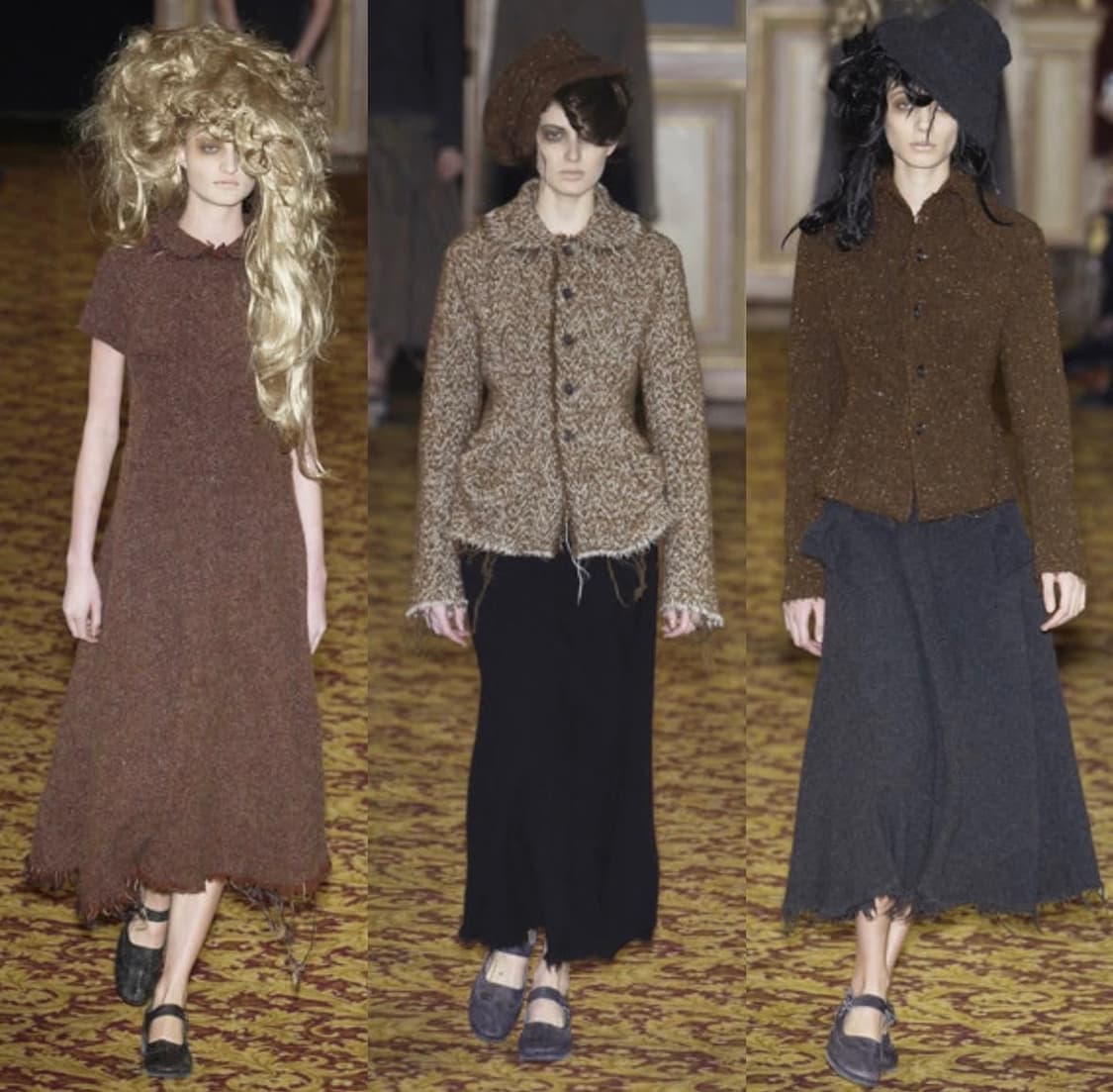 준야와타나베 03FW 브라운 울 트위드 뉴스보이 캡 상품이미지8