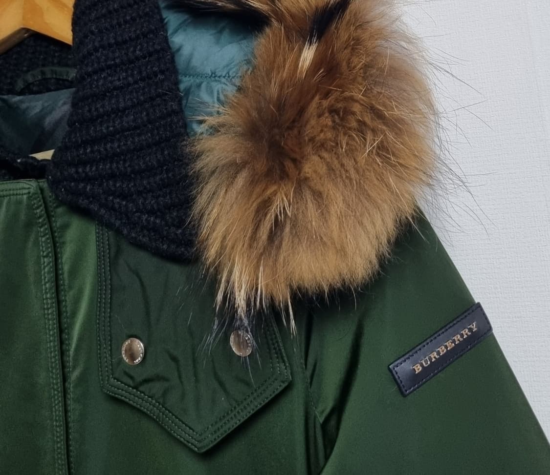 S (55) 버버리 카키 덕다운 오리털 롱패딩 상품이미지2