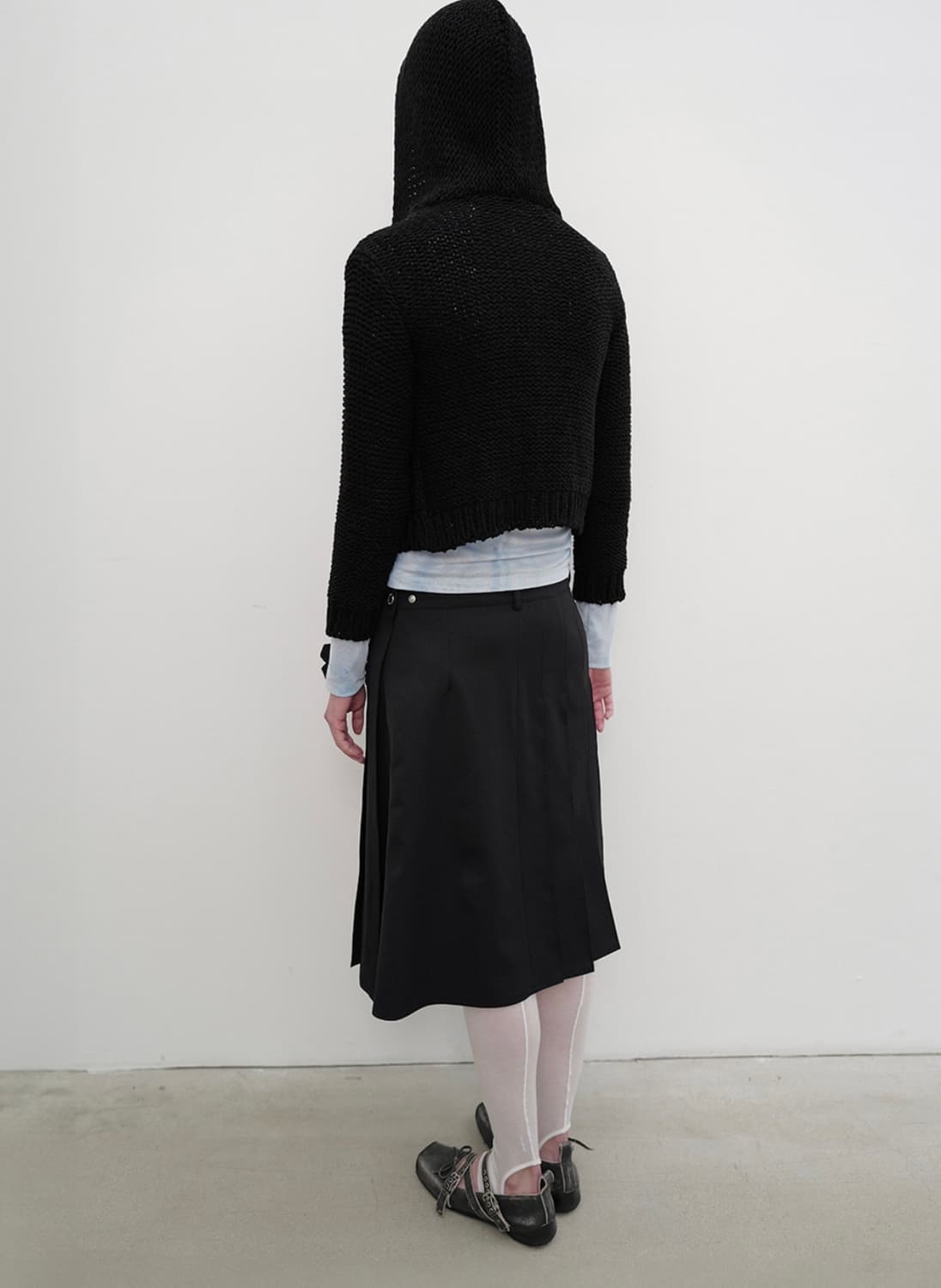 오픈와이와이 HOODED CHUNKY CARDIGAN, BLACK 상품이미지4