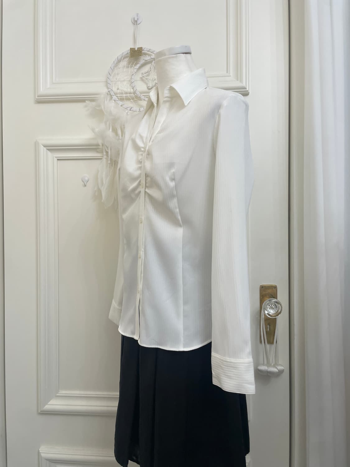 lavender alpaca loose sweater&white shir 상품이미지9