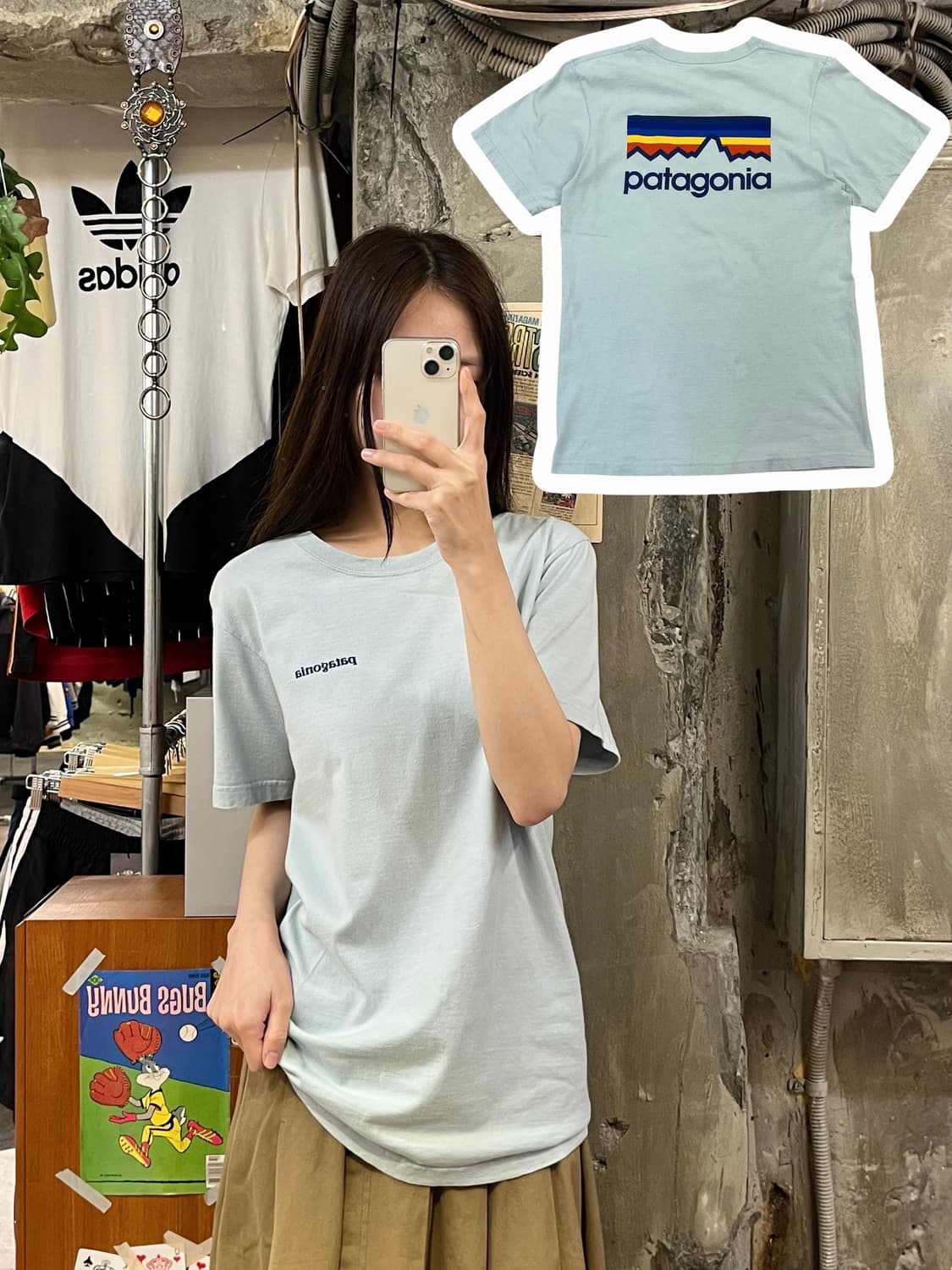 파타고니아 반팔티 스카이블루 S #csz477 상품이미지1