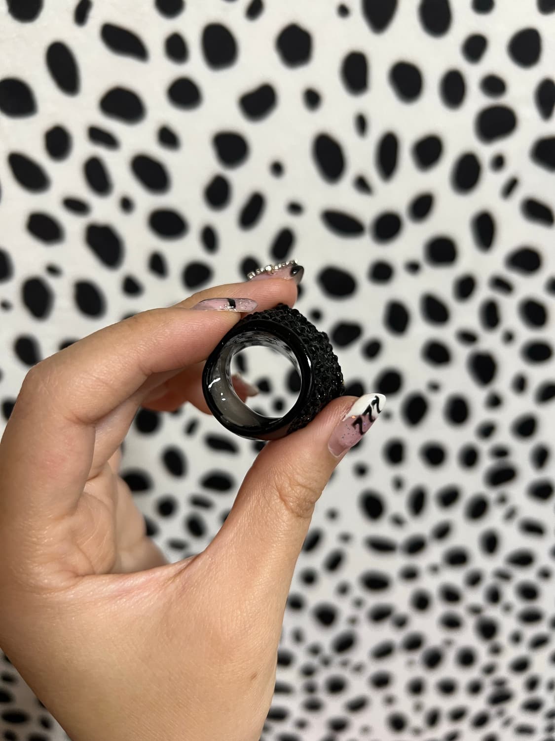 갸루 펑크 빈티지 해골 큐빅 반지 상품이미지4