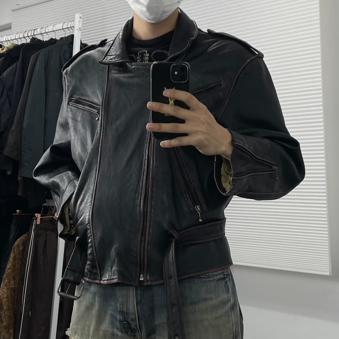 XL 아메리칸 이글 양가죽 크롭 웨스턴 라이더 자켓 상품이미지3