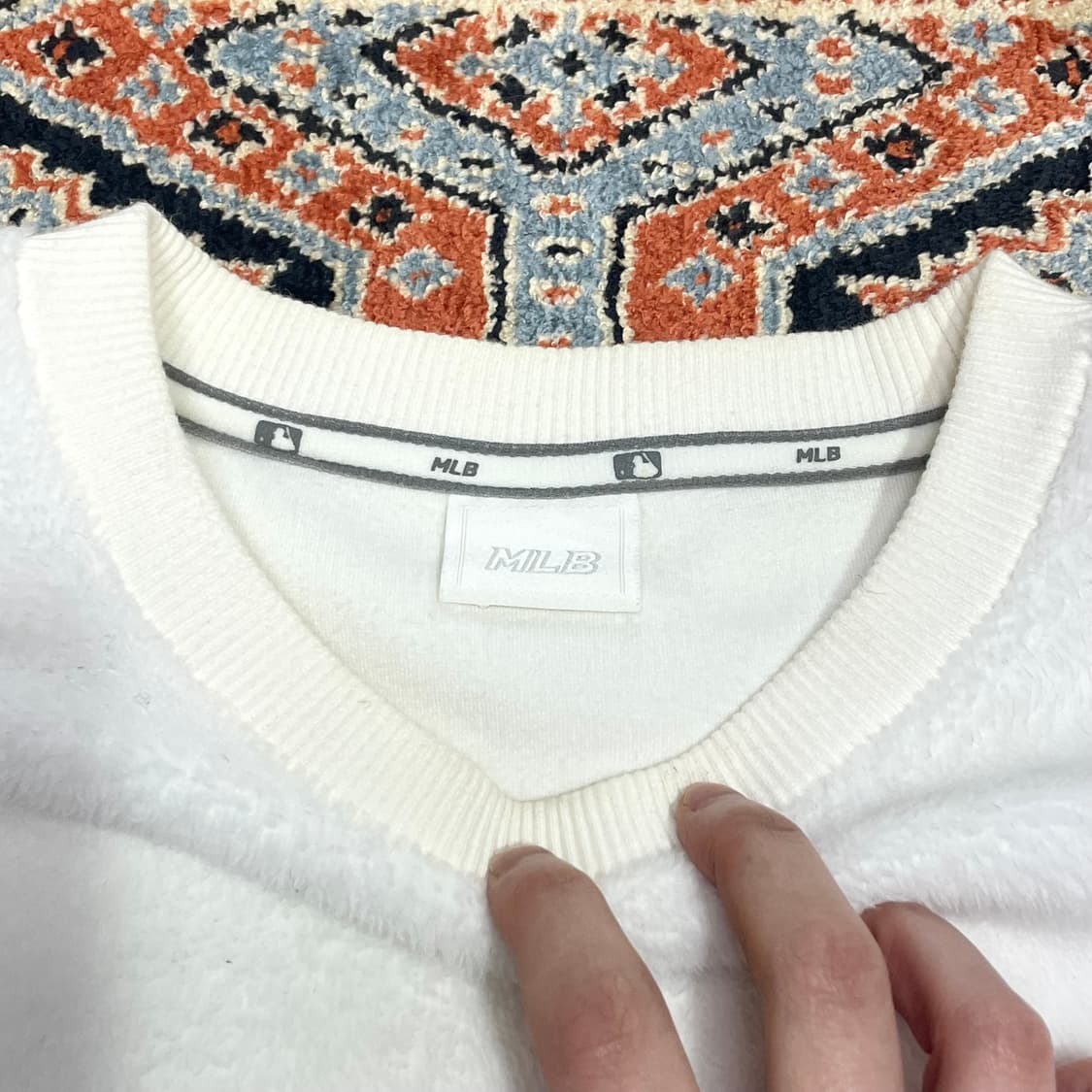 MLB 뉴욕양키스 화이트 플리스 티셔츠 여성XS 상품이미지5