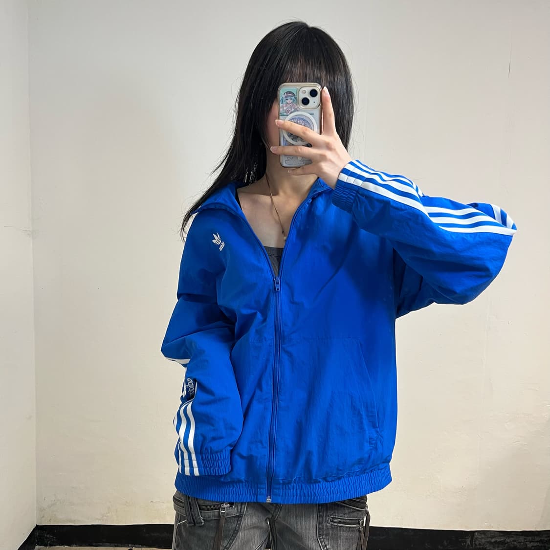 Adidas blue lock-up windbreaker 상품이미지3