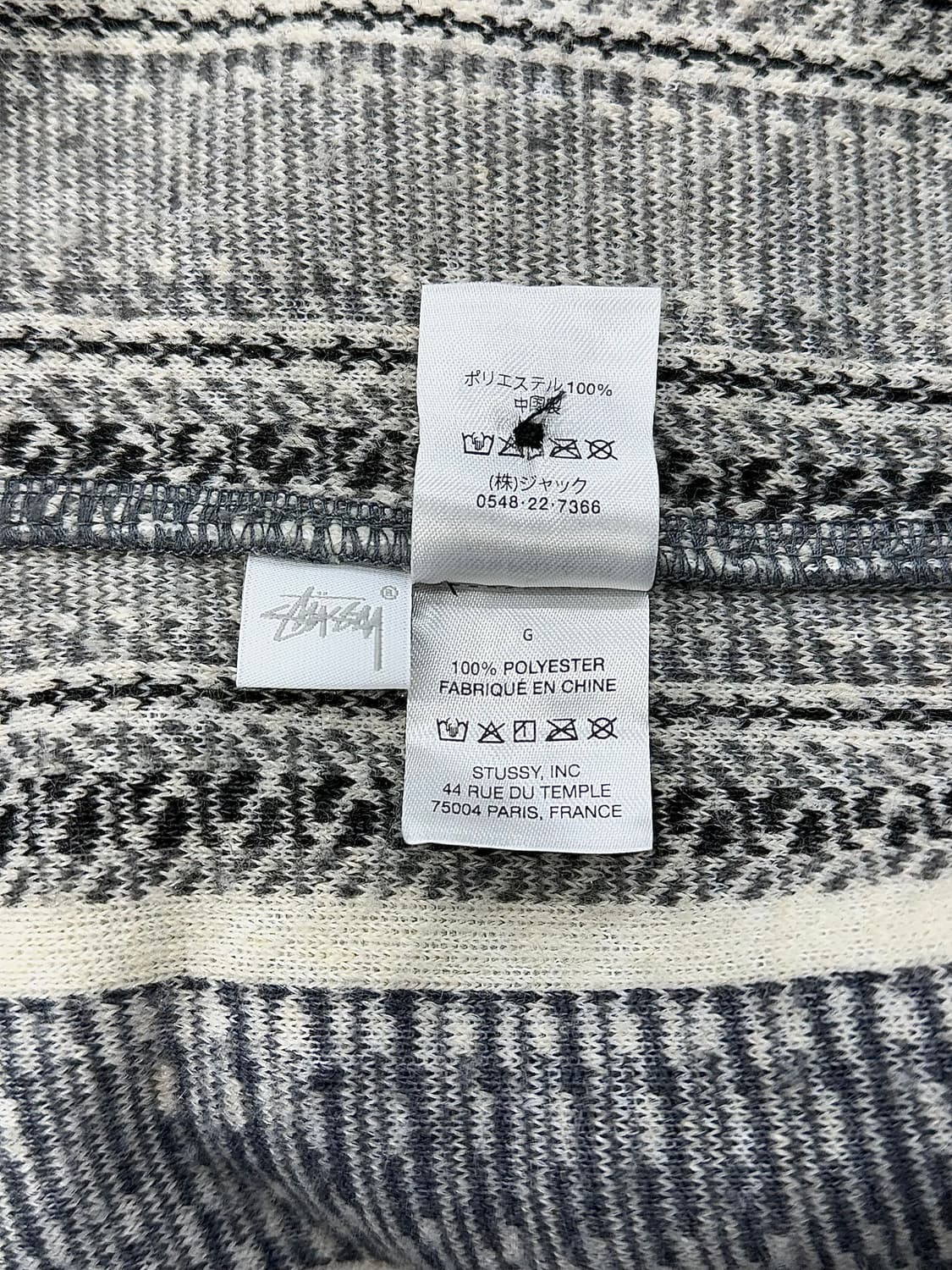 스투시 23fw 스트라이프 쉐르파 셔츠 차콜 상품이미지10