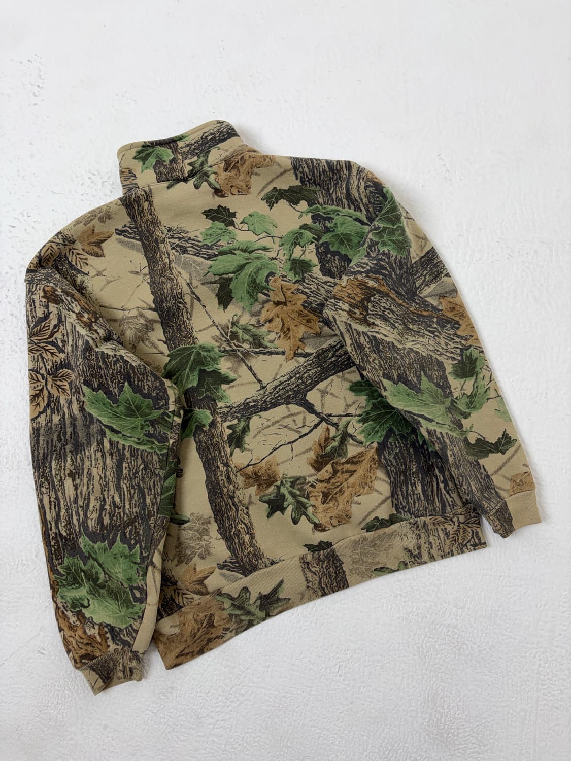 90s Forest Camouflage Quarter Sweatshirt 상품이미지2
