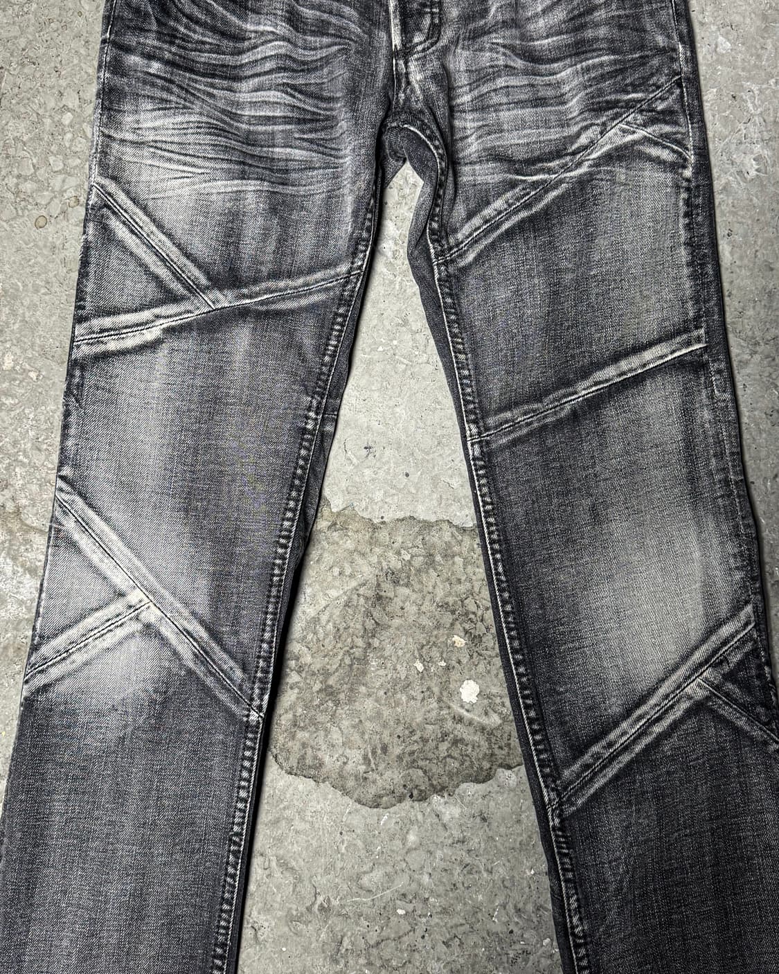 Gray Faded Panel Denim Pants  상품이미지5