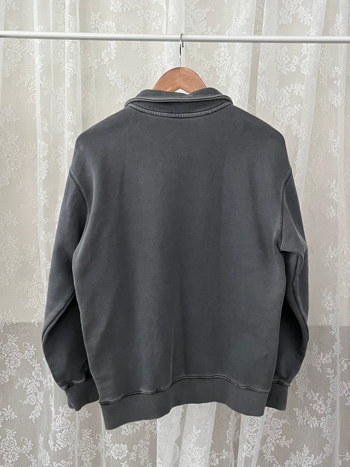 S) 커버낫 피그먼트 하프집업 맨투맨 차콜 상품이미지2