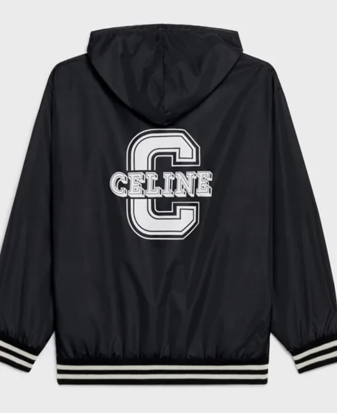 정품 셀린느 여성 오버핏 라이트웨이트 나일론 테디 자켓 블랙  상품이미지3