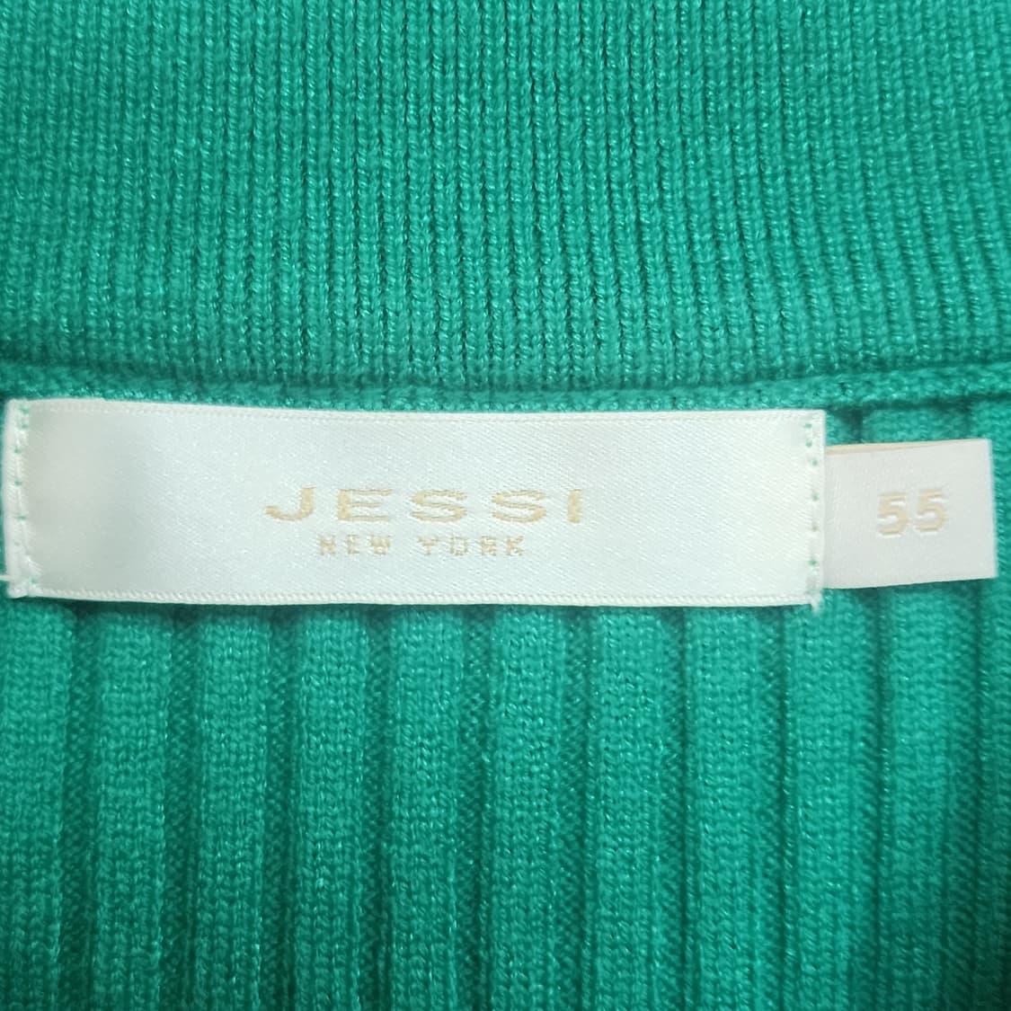 JESSI 골드버튼 그린 니트 집업 상품이미지3
