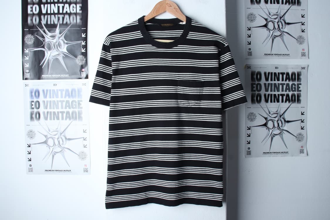 (M-XL) 유니폼브릿지 반팔 티셔츠 스트라이프 블랙 에이징-H31422 상품이미지2